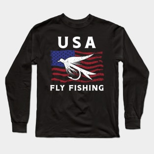 USA Fly Fishing Long Sleeve T-Shirt